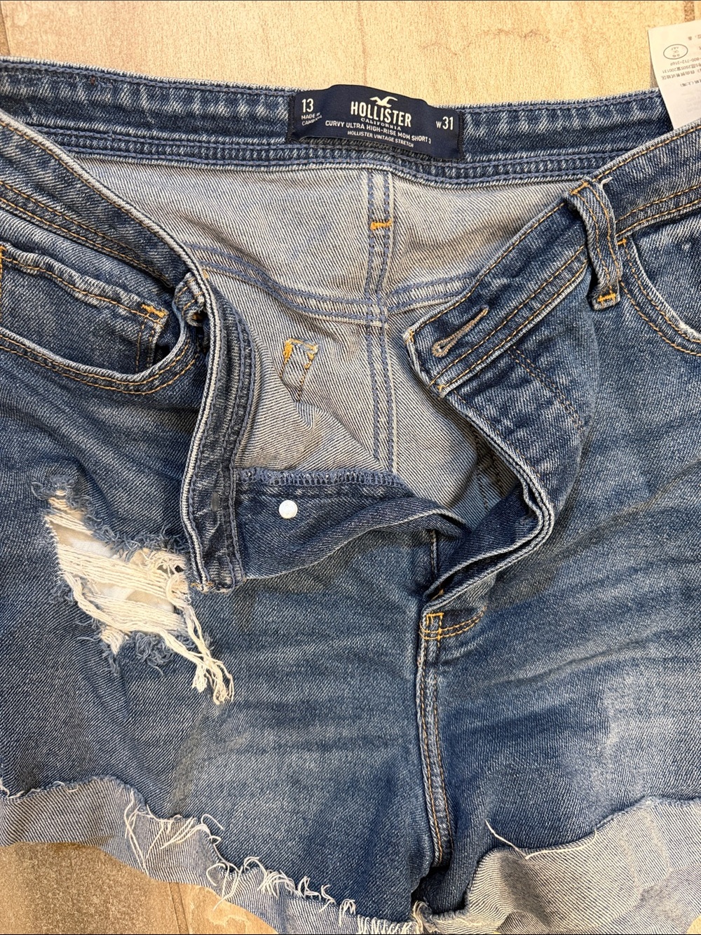 Hollister Women’s Medium Blue Distressed Denim Shorts